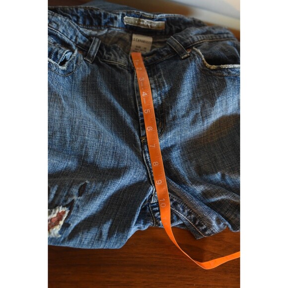 Vintage Z. Cavaricci Distressed Embroidered Copper Sequence Jeans Y2K floral 12 - Picture 8 of 10